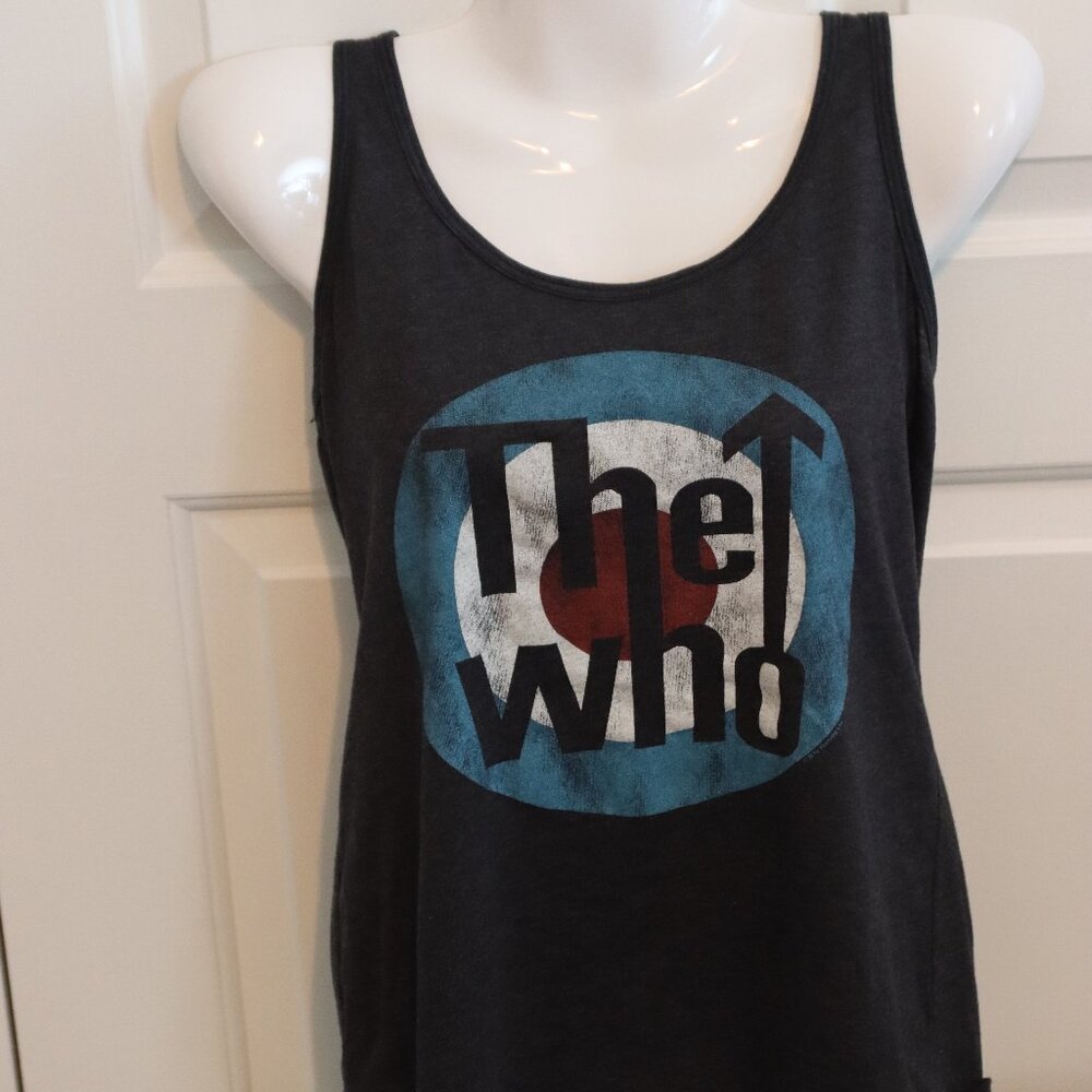 True Vintage The Who Bullseye Graphic Racer Back Dark Grey Tank Size Medium